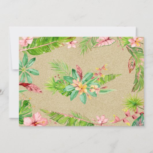 Perzikpalm Zee Shell Zee Floral Weddenschap Kaart (Achterkant)