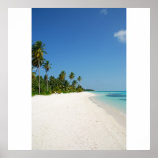 Perzikparadijs met palmbomen poster