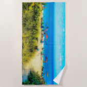 Perzikparaplu's langs de oceaan strandlaken (Voorkant)