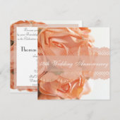 Perzikpartij bij het Jubileum van Perzik Rozen en Kaart (Voorkant / Achterkant)