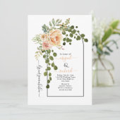 Perzikpartij voor de bruiloft van keramische bloem kaart (Staand voorkant)