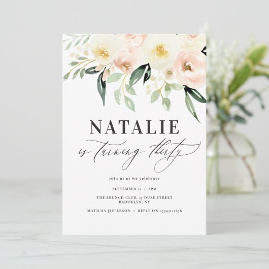 Perzikpartij waterverf 30e verjaardag (Staand voorkant)