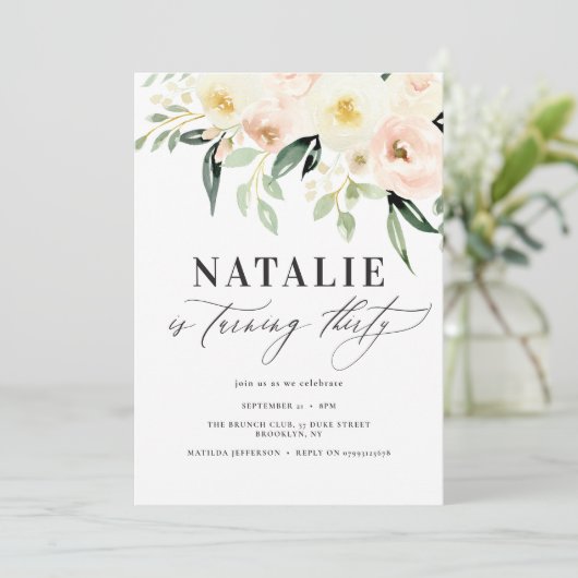 Perzikpartij waterverf 30e verjaardag (Staand voorkant)