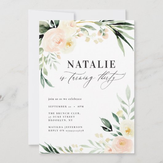 Perzikpartij waterverf 30e verjaardag (Voorkant)