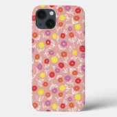 Perzikpasta Floral Ditsy iPhone Case (Achterkant)