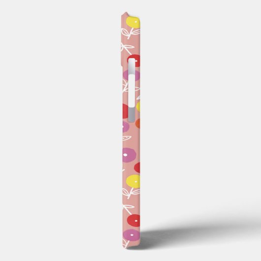 Perzikpasta Floral Ditsy iPhone Case (Achterkant / Links)