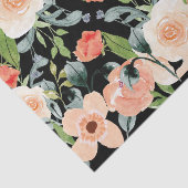 Perzikpatroon en zwart flessenpatroon tissuepapier (Detail)