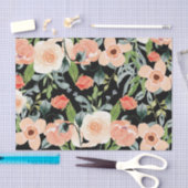 Perzikpatroon en zwart flessenpatroon tissuepapier (Craft)