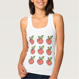 Perzikpatroon met groen bladpatroon tanktop