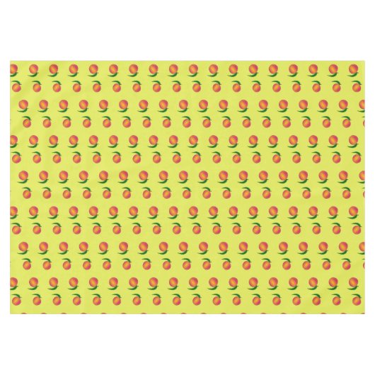 Perzikpatroon op geel tafelkleed (Voorkant (Horizontaal))