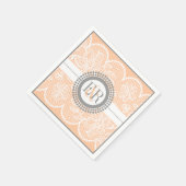 Perzikpatroon, witte kant bruiloft servetten (Hoek)