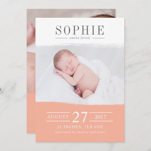 perzikperfectie aankondiging (Voorkant / Achterkant)