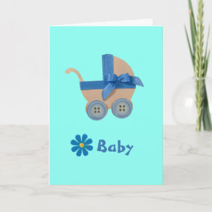 Perzikperziken en blauwe Baby Kaart