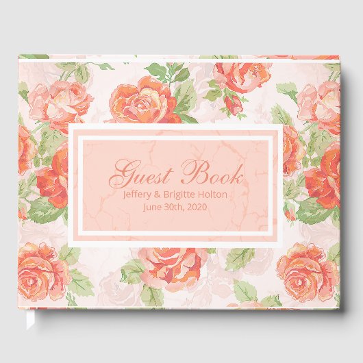 Perzikperziken en groengekleurd gastenboek (Voorkant)