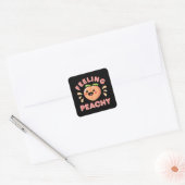 Perzikperziken — zomerfruit vierkante sticker (Envelop)
