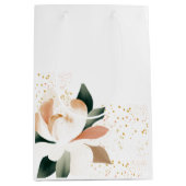 Perzikpioenbloemen en gespikkelde Stippen Medium Cadeauzakje (Voorkant)