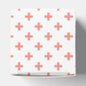 Perzikpolka kruist wit bedankdoosjes (Bovenkant)