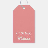 Perzikpolka kruist wit cadeaulabel (Achterkant)