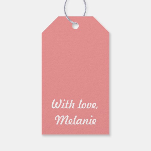 Perzikpolka kruist wit cadeaulabel (Achterkant)