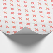 Perzikpolka kruist wit cadeaupapier (Hoek)