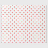 Perzikpolka kruist wit cadeaupapier (Vlak)