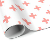 Perzikpolka kruist wit cadeaupapier (Rol Hoek)