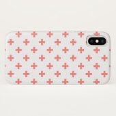 Perzikpolka kruist wit Case-Mate iPhone case (Achterkant (horizontaal))