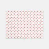 Perzikpolka kruist wit fleece deken (Voorkant (Horizontaal))