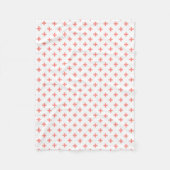Perzikpolka kruist wit fleece deken (Voorkant)