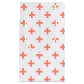 Perzikpolka kruist wit klein cadeauzakje (Voorkant)