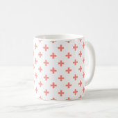 Perzikpolka kruist wit koffiemok (Voorkant rechts)