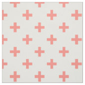 Perzikpolka kruist wit stof (Swatch)