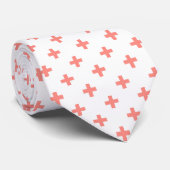 Perzikpolka kruist wit stropdas (Opgerold)