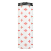 Perzikpolka kruist wit thermosbeker (Achterkant)