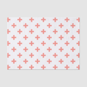 Perzikpolka kruist wit tissuepapier