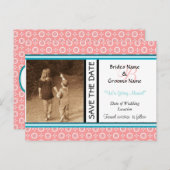 Perzikpunt sparen de datum Briefkaart Sjabloon (Voorkant / Achterkant)