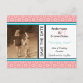 Perzikpunt sparen de datum Briefkaart Sjabloon (Voorkant)