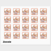 Perzikrandfoto Vierkante Sticker (Vel)