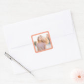 Perzikrandfoto Vierkante Sticker (Envelop)