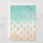 Perzikroom Aqua Ombre Gouden Ananas Kaart (Achterkant)