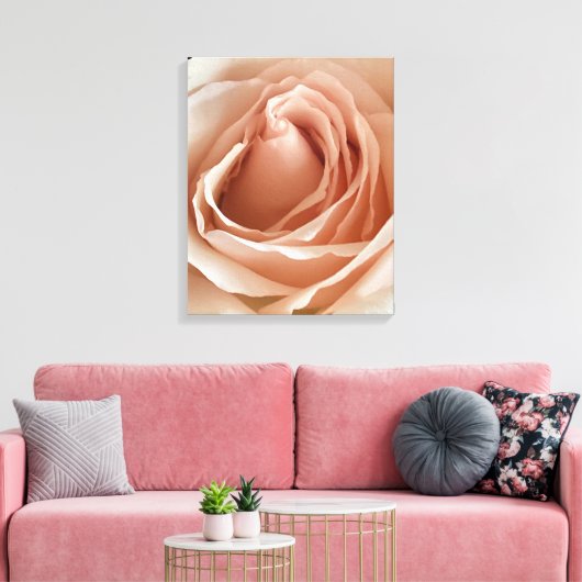 PerzikRoos Canvas Afdruk (Insitu (Woonkamer))