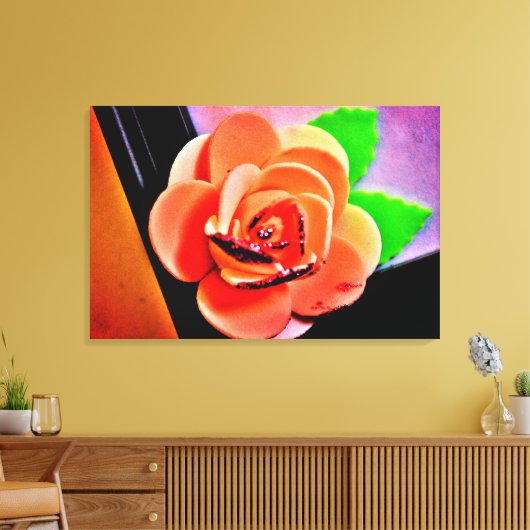 PerzikRoos Canvas Afdruk (Insitu (Woonkamer))