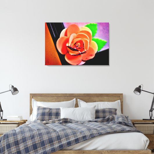 PerzikRoos Canvas Afdruk (Insitu (Slaapkamer))