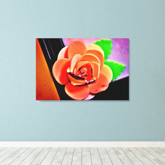 PerzikRoos Canvas Afdruk (Insitu (Houten vloer))