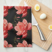 perzikroos en -druppels theedoek (Quarter Fold)