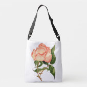 Perzikroos met bladeren botanische waterverf Tas (Achterkant)