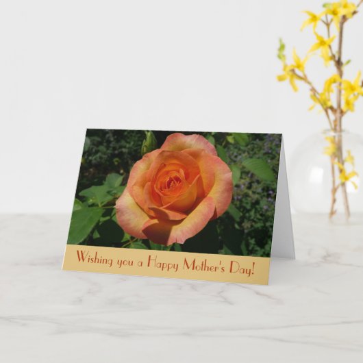 PerzikRoos Moederdag Kaart (Gele Bloem)