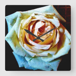 PerzikRoos Vierkante Klok