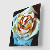 PerzikRoos Vierkante Klok (Hoek)