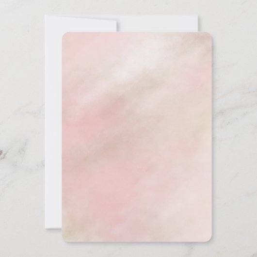 Perzikroze Blush-kleuren Waterverf op maat Kaart (Achterkant)